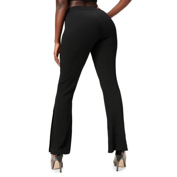 NWT GOOD AMERICAN Plaited Rib Flare pull on Pants SIZE 4 STRETCH retro chic - Picture 6 of 16